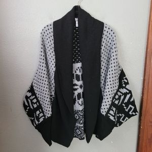 Loop 18 Cardigan Sweater Women's Plus Size 21/23 Black Grey